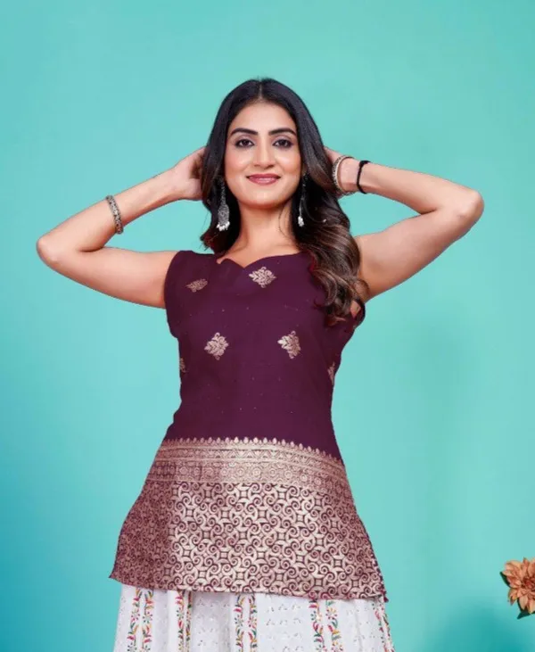 Banarasi_Silk_Deep_Wine_Tunic
