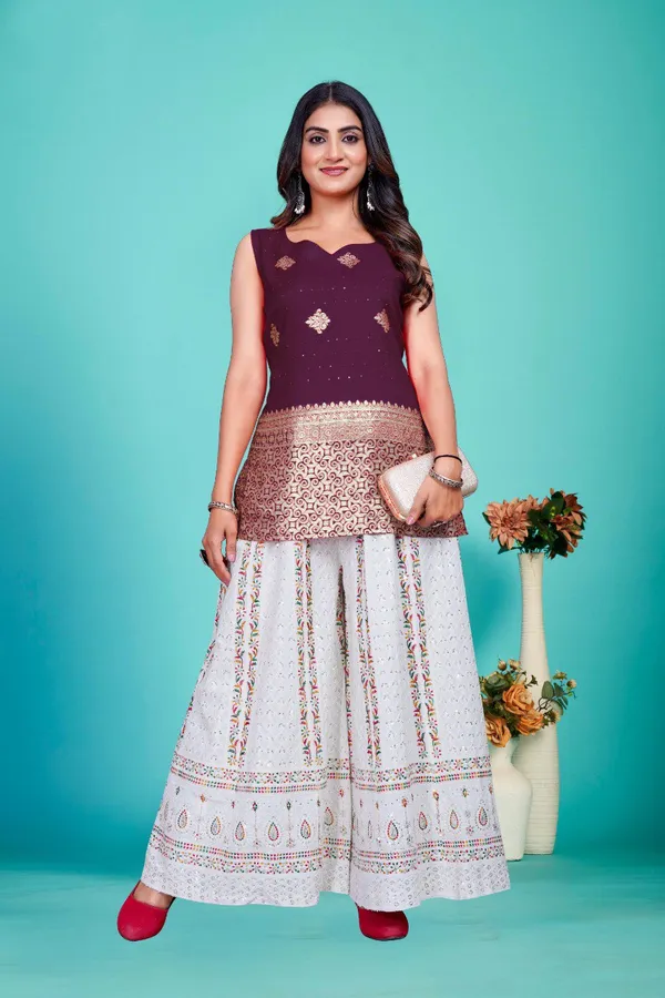 Banarasi_Silk_Deep_Wine_Tunic