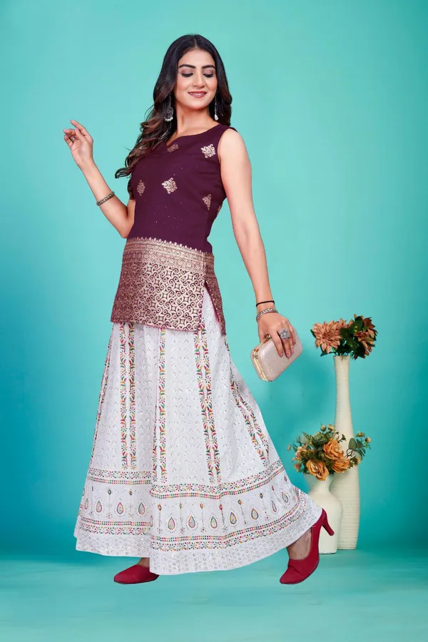 Banarasi_Silk_Deep_Wine_Tunic