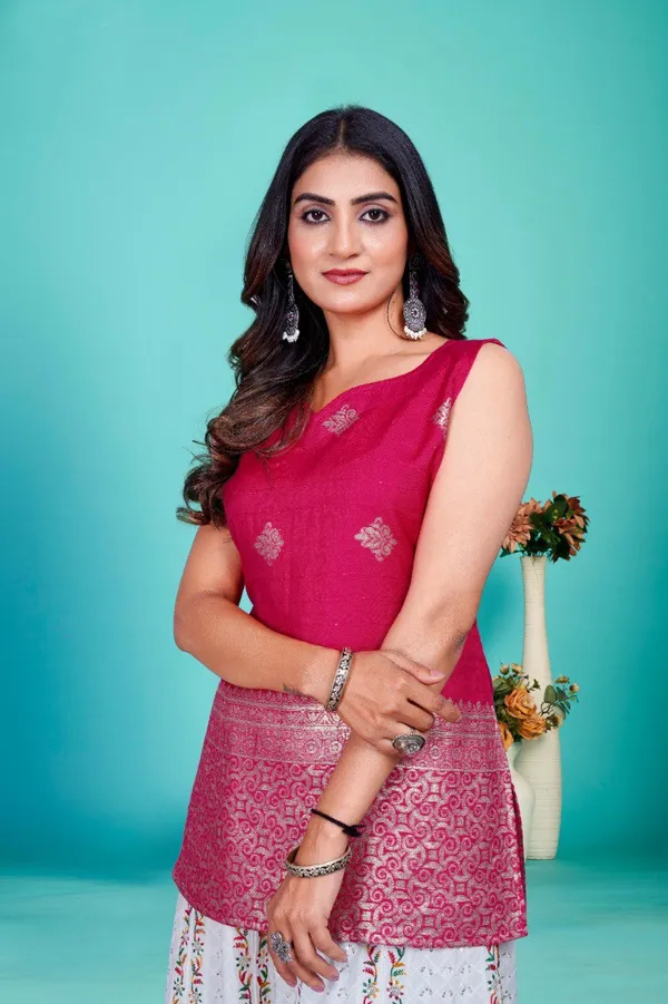 Banarasi_Silk_Pink_Tunic