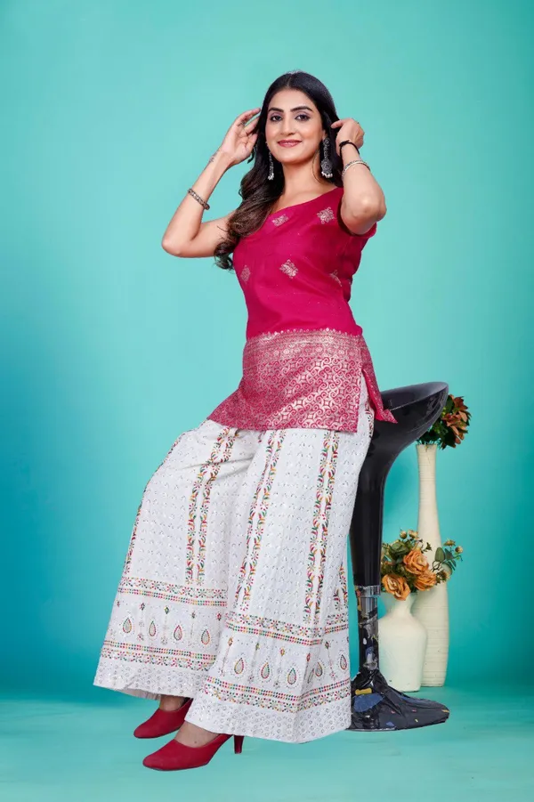 Banarasi_Silk_Pink_Tunic