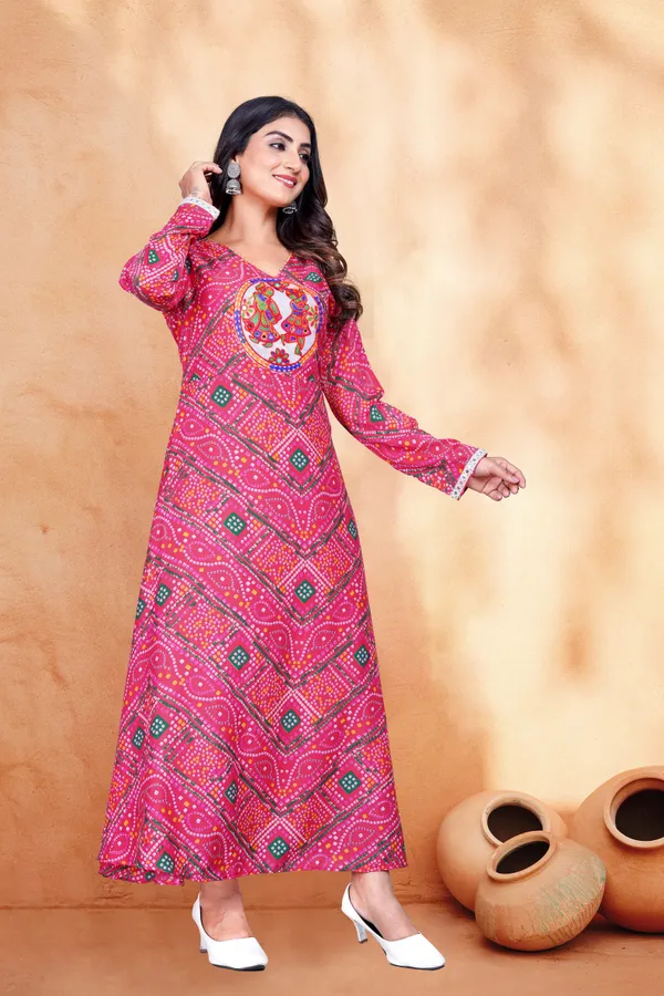 Bandhani_Embroidered_Pink_Navratri_Gown