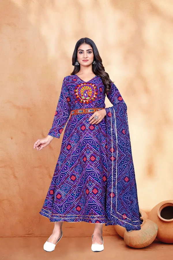 Embroidered_Purple_Navratri_Gown_With_Dupatta_Set