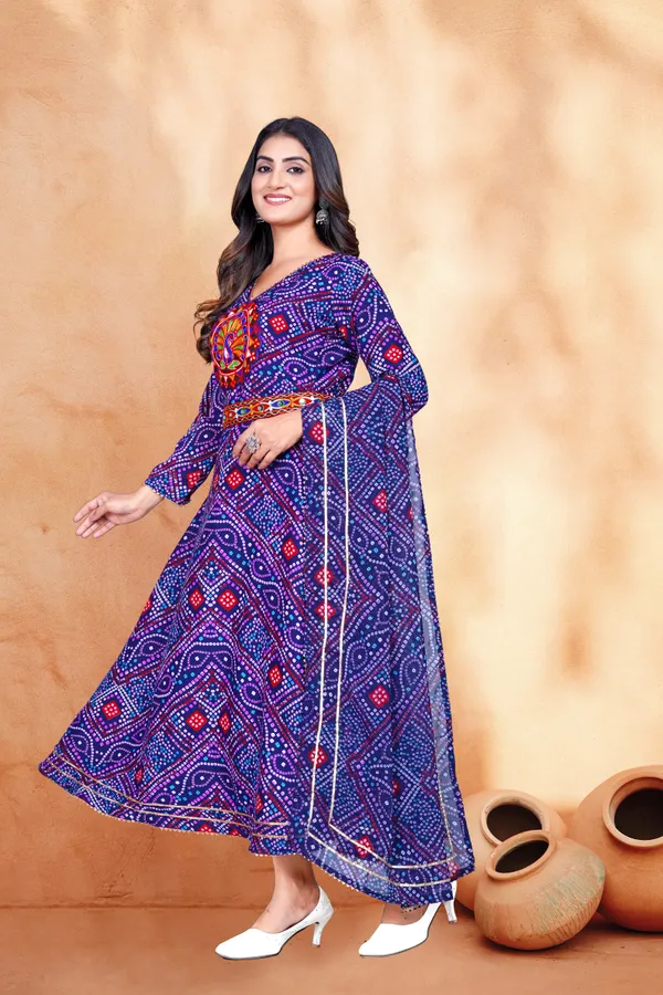 Embroidered_Purple_Navratri_Gown_With_Dupatta_Set
