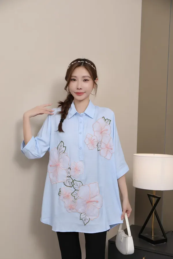 Floral_Embroidered_SkyBlue_Top