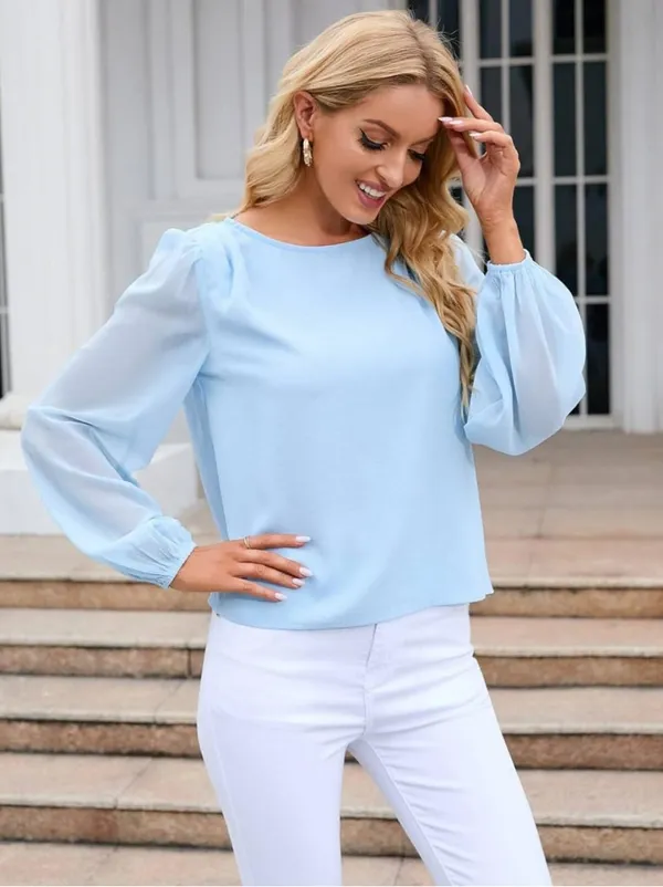 Light_Blue_Georgette_Top_for_Women