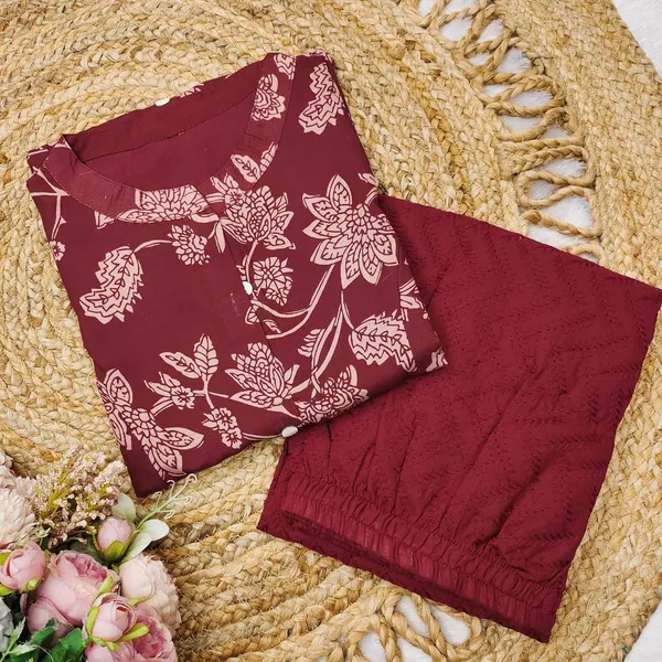 Maroon_Printed_Sleeveless_Cotton_Kurta_with_Palazzo_Set