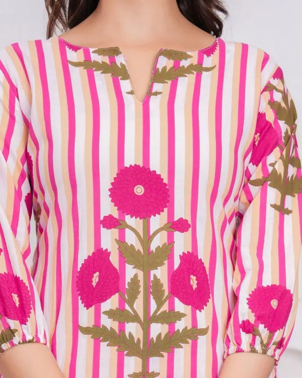 Pink_Floral_Striped_Kurta_Set