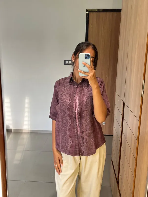 Purple_embroidered_button-down_shirt