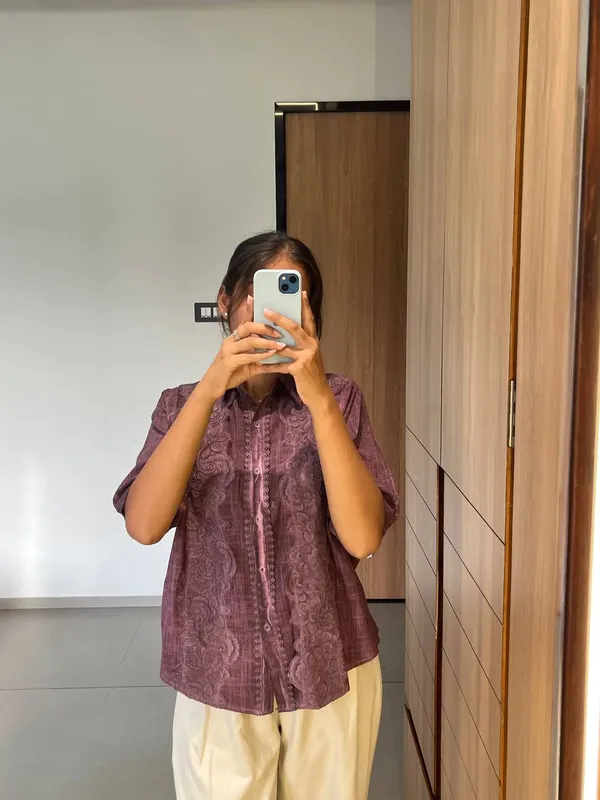 Purple_embroidered_button-down_shirt