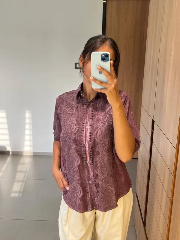 Purple_embroidered_button-down_shirt