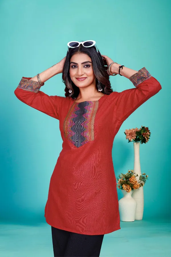 Red_Cotton_Top_for_Women