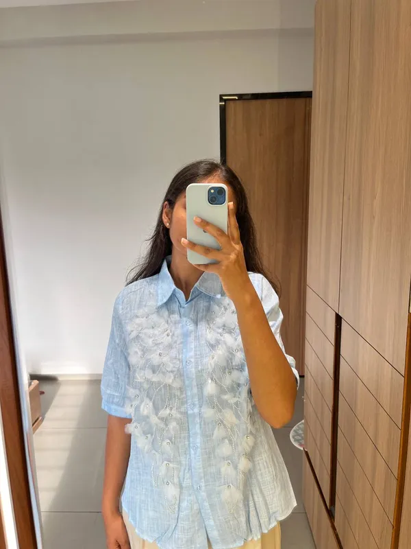SkyBlue_Floral_Embroidered_Shirt