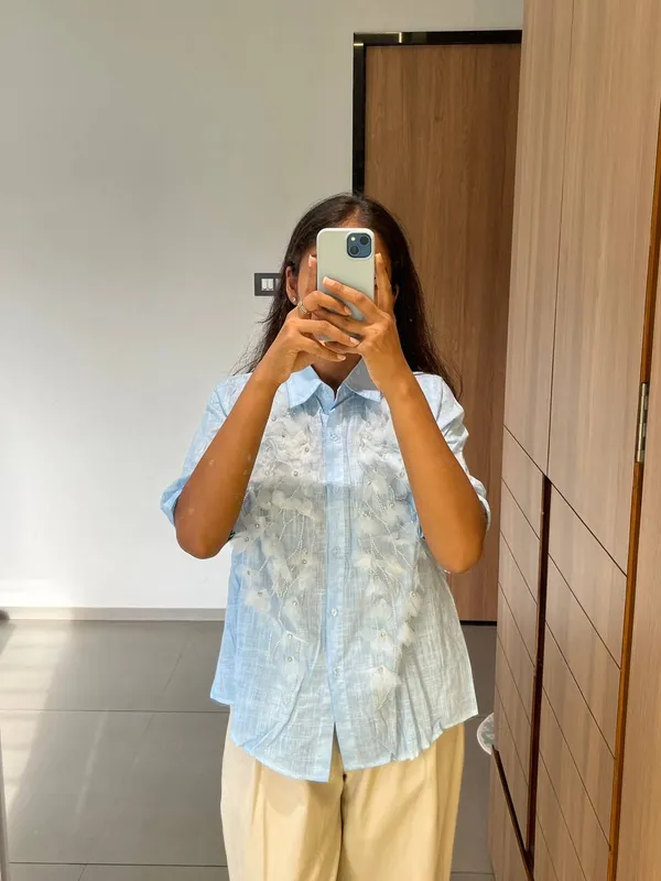 SkyBlue_Floral_Embroidered_Shirt