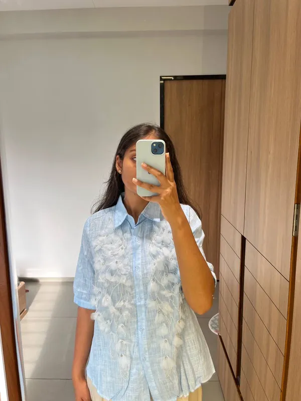 SkyBlue_Floral_Embroidered_Shirt