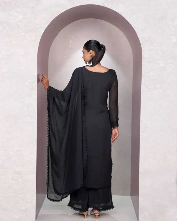 Black_Embroidered_Kurta_Palazoo_with_Dupatta