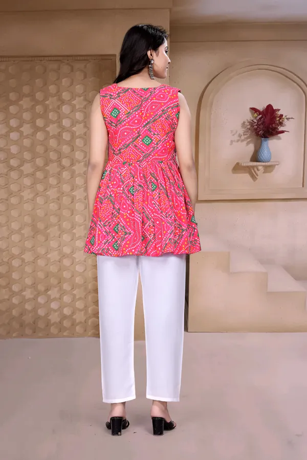 Bandhani_Print_Sleeveless_Tunic