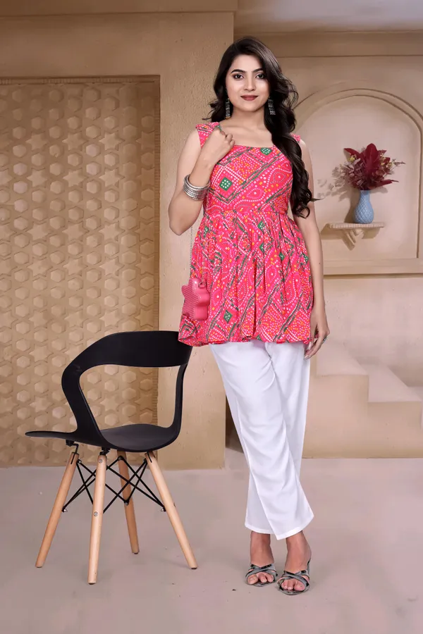 Bandhani_Print_Sleeveless_Tunic