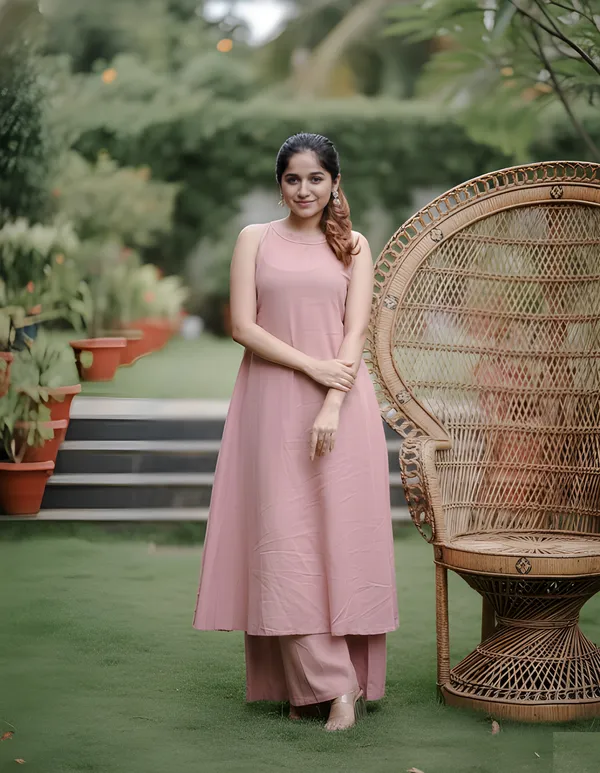 Women’s_Soft_Cotton_Pink_Kurti_&_Palzoo_Set
