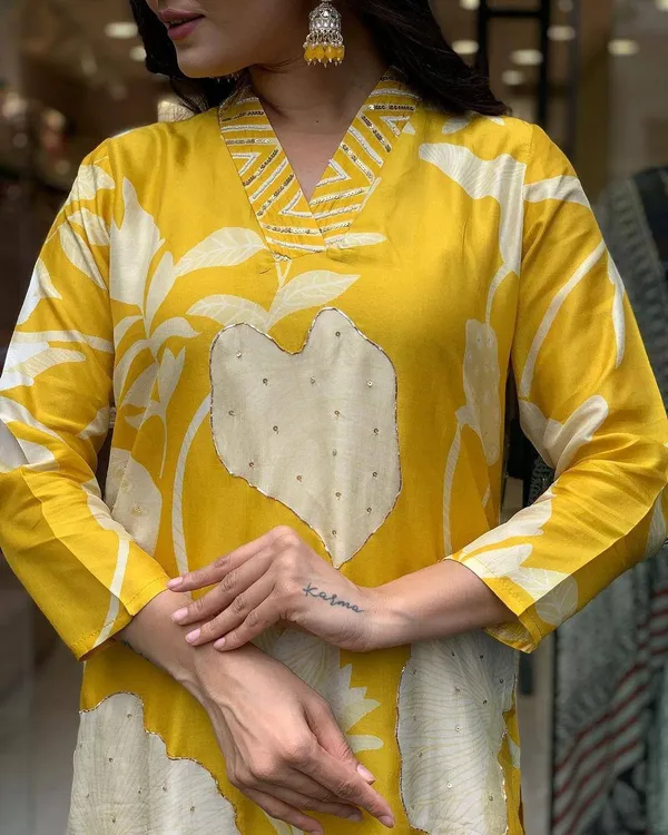Yellow_Floral_Printed_Chinon_Suit_Set_with_Dupatta