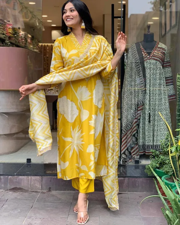Yellow_Floral_Printed_Chinon_Suit_Set_with_Dupatta