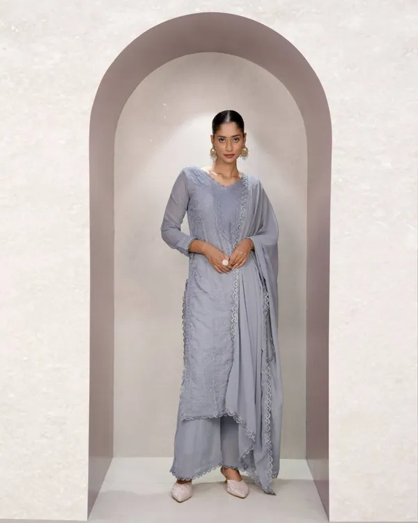 Grey_Embroidered_Kurta_Palazoo_with_Dupatta