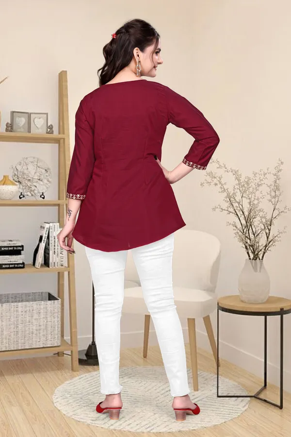 Maroon_Embroidered_Top_for_Women