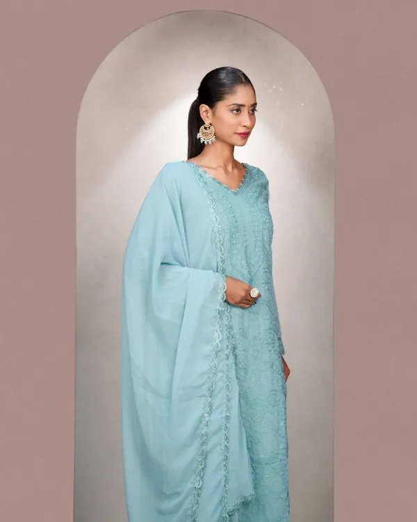 Teal_Blue_Embroidered_Kurta_Palazoo_with_Dupatta