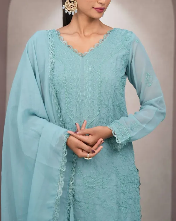 Teal_Blue_Embroidered_Kurta_Palazoo_with_Dupatta