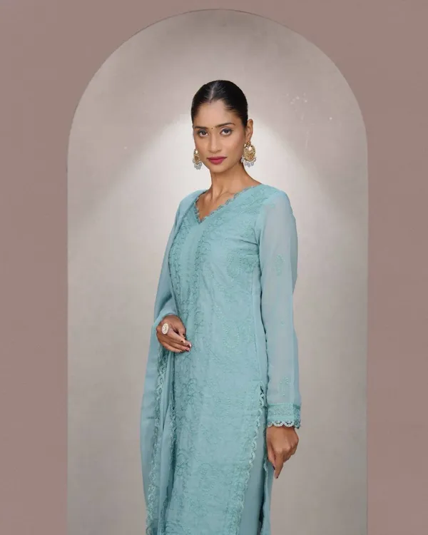 Teal_Blue_Embroidered_Kurta_Palazoo_with_Dupatta
