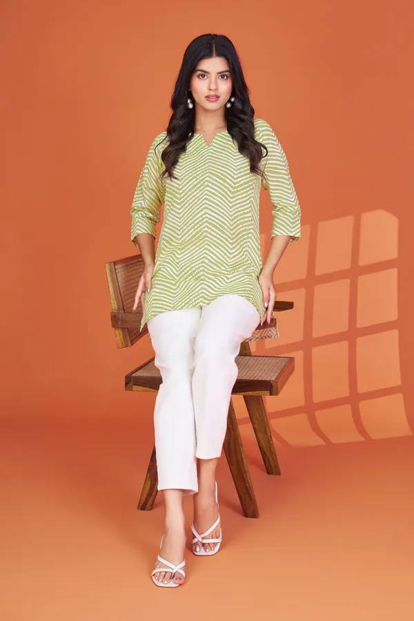 Green_Printed_Cotton_Blend_Tunic_for_Women