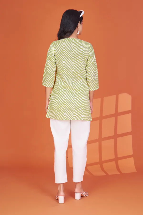Green_Printed_Cotton_Blend_Tunic_for_Women