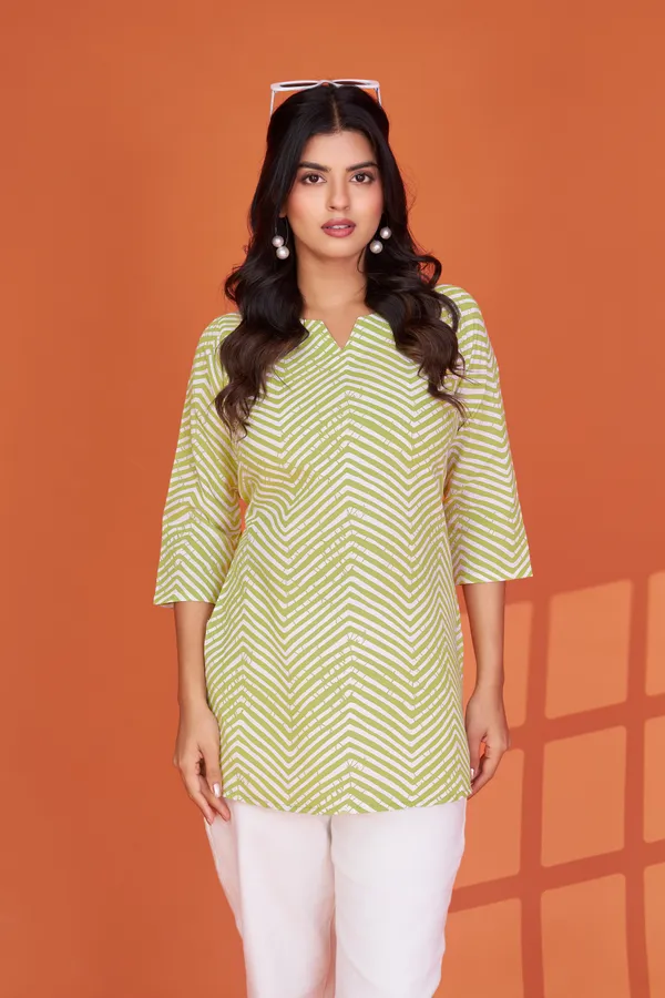 Green_Printed_Cotton_Blend_Tunic_for_Women