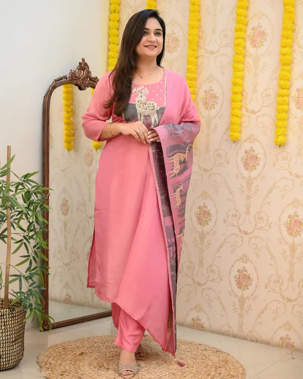 Pink_Printed_Kurta_With_Dupatta_Set