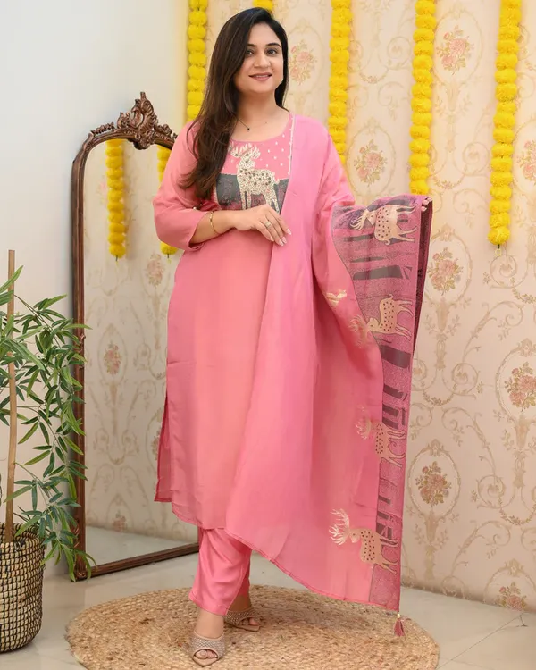 Pink_Printed_Kurta_With_Dupatta_Set