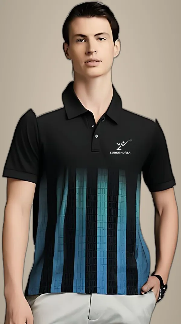Black_Polyester_Half_Sleeve_Polo_Neck_Printed_Regular_T-Shirt_For_Men
