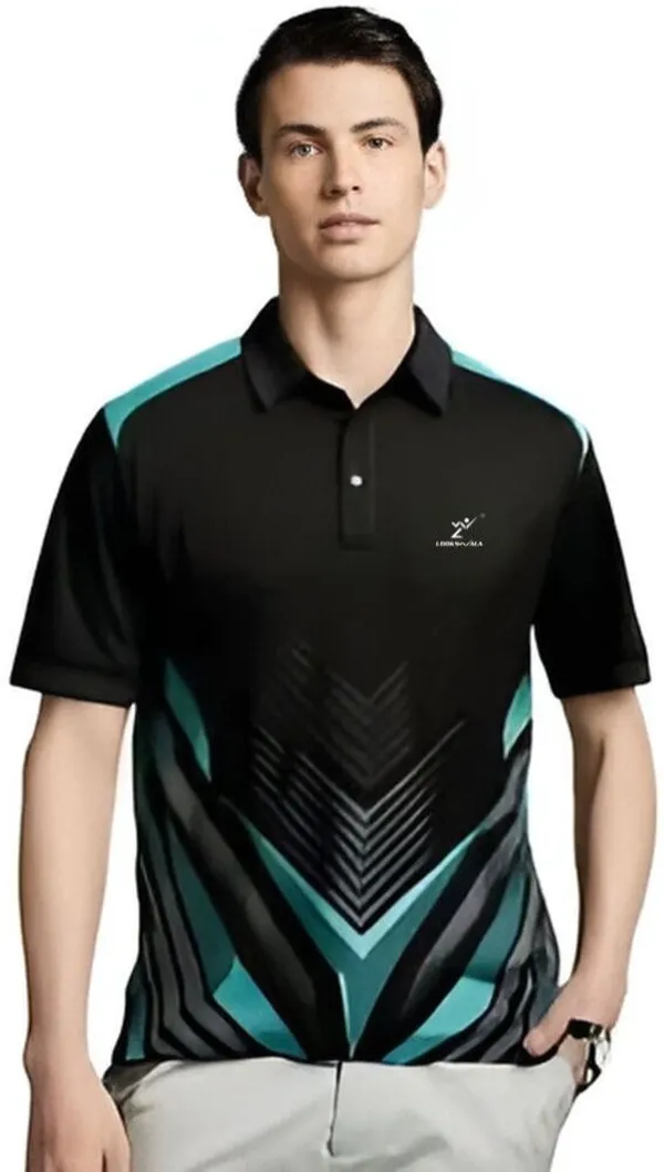 Black_Polyester_Half_Sleeve_Polo_Neck_Printed_Regular_T-Shirt_For_Men
