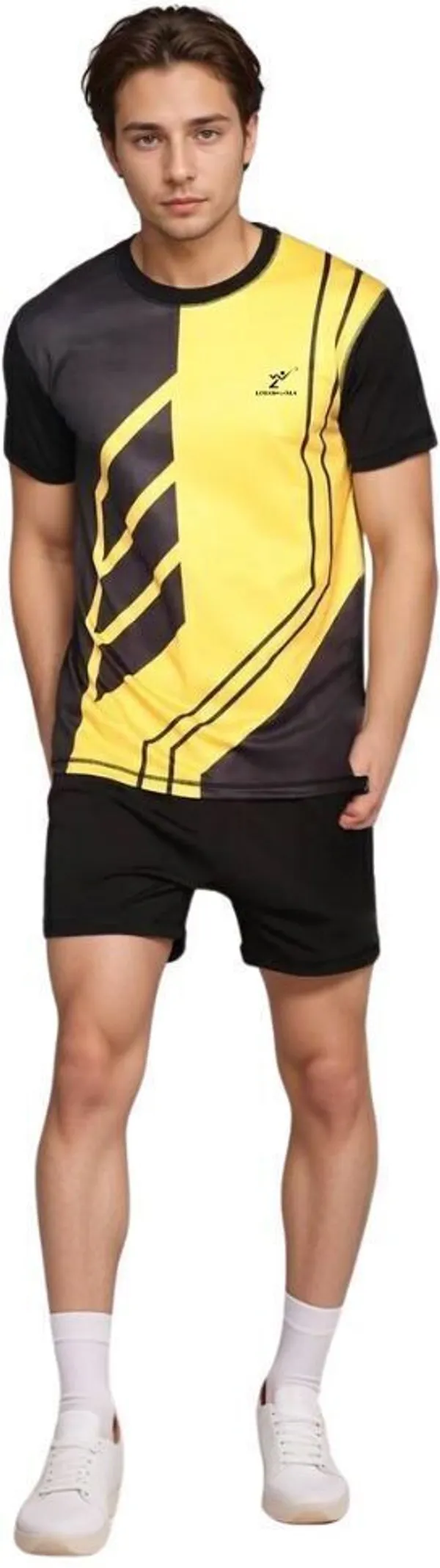 Yellow_Polyester_Half_Sleeve_Round_Neck_Printed_Regular_T-Shirt_For_Unisex