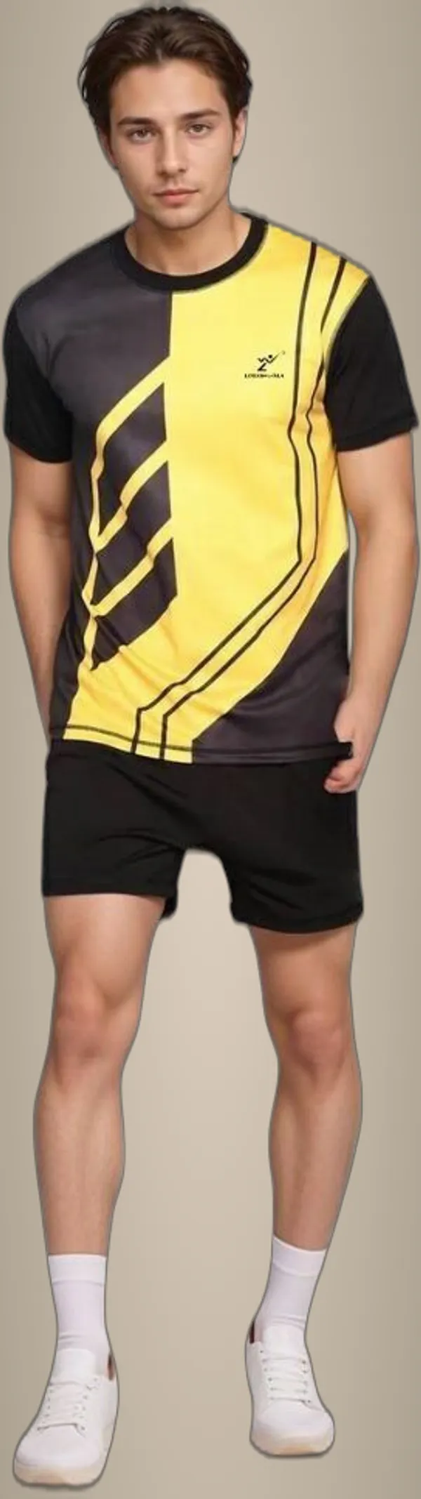 Yellow_Polyester_Half_Sleeve_Round_Neck_Printed_Regular_T-Shirt_For_Unisex