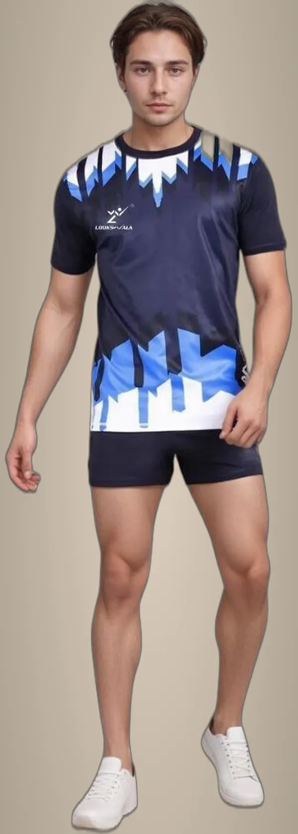 Blue_Polyester_Half_Sleeve_Round_Neck_Printed_Regular_T-Shirt_For_Unisex
