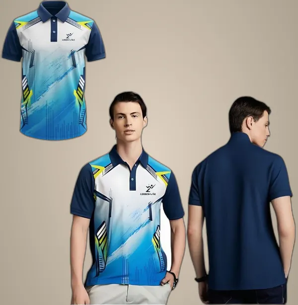 Blue_Polyester_Half_Sleeve_Polo_Neck_Printed_Regular_T-Shirt_For_Men