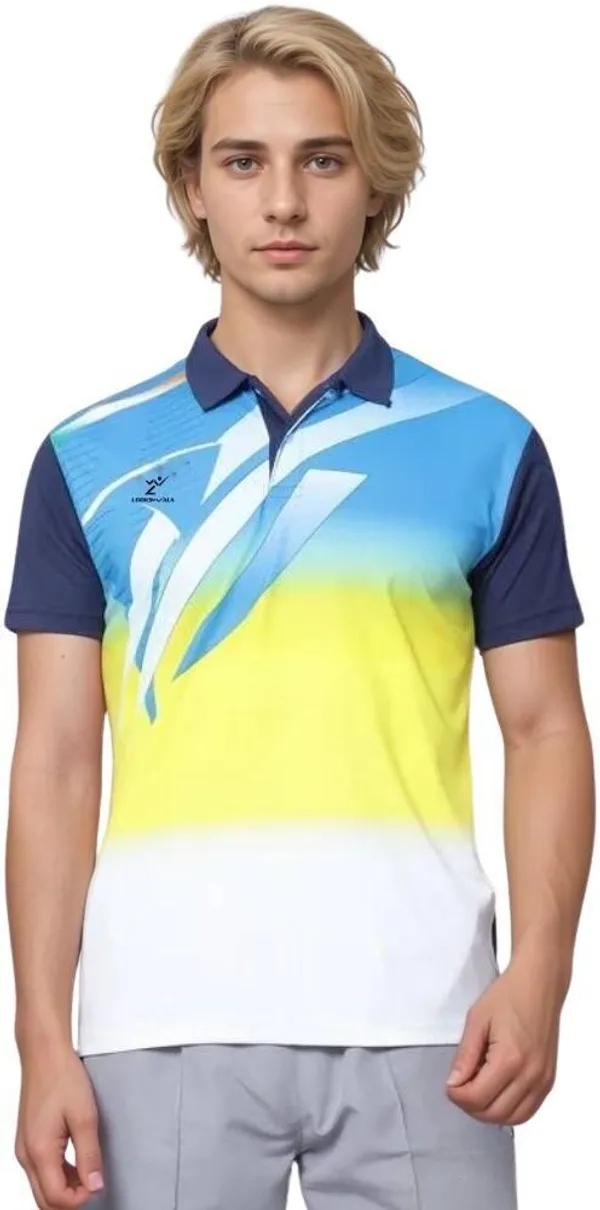 Blue_Polyester_Half_Sleeve_Polo_Neck_Printed_Regular_T-Shirt_For_Men
