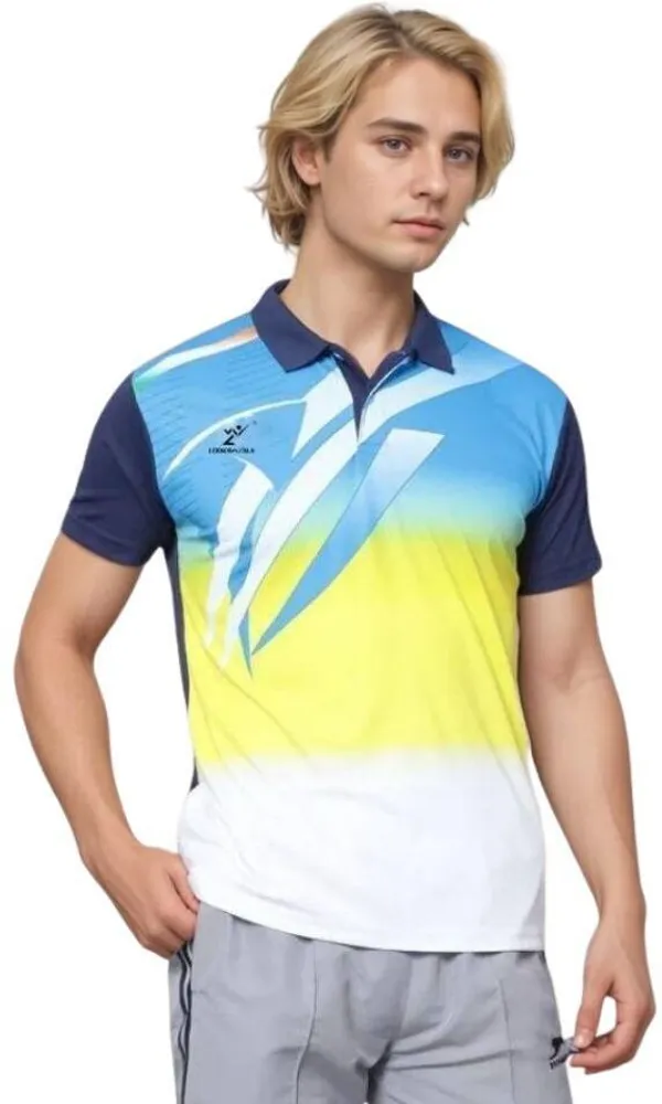 Blue_Polyester_Half_Sleeve_Polo_Neck_Printed_Regular_T-Shirt_For_Men