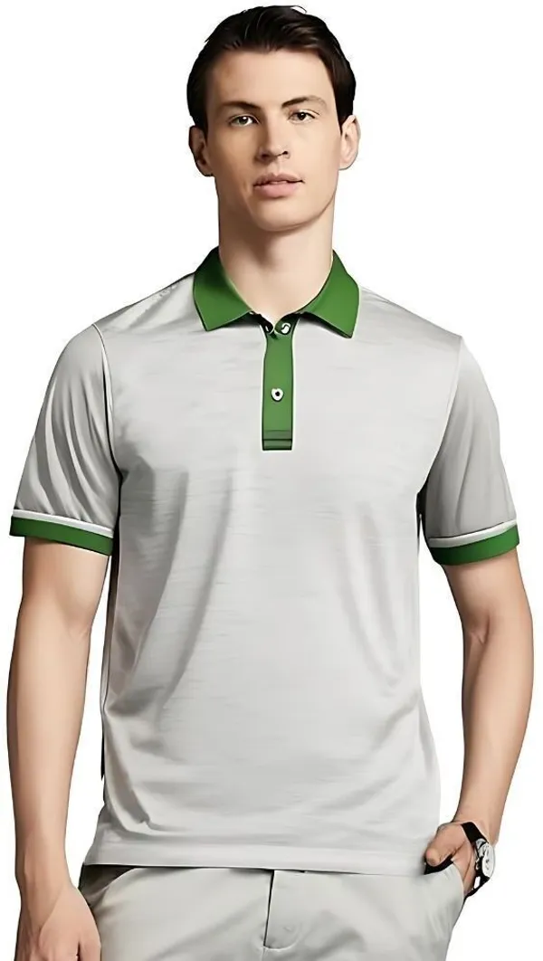 Grey_Polyester_Short_Sleeve_Polo_Neck_Solid_Regular_T-Shirt_For_Men