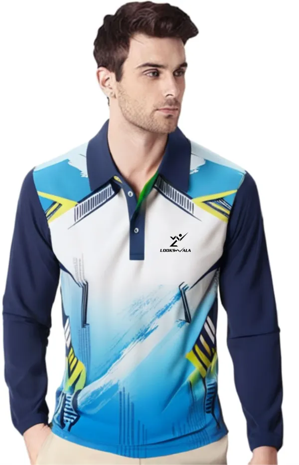 Blue_Polyester_Full_Sleeve_Polo_Neck_Printed_Regular_T-Shirt_For_Men