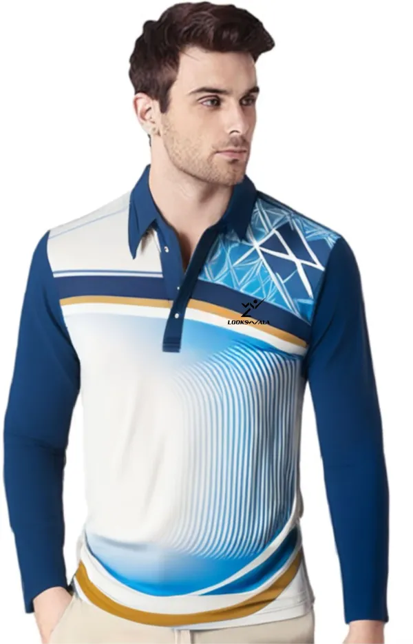 Blue_Polyester_Full_Sleeve_Polo_Neck_Printed_Regular_T-Shirt_For_Men