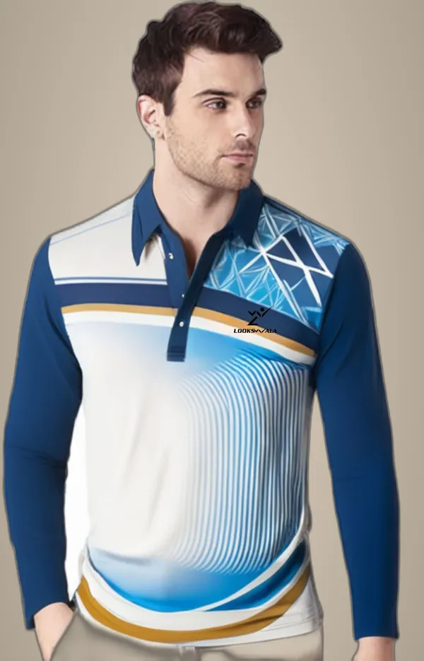 Blue_Polyester_Full_Sleeve_Polo_Neck_Printed_Regular_T-Shirt_For_Men