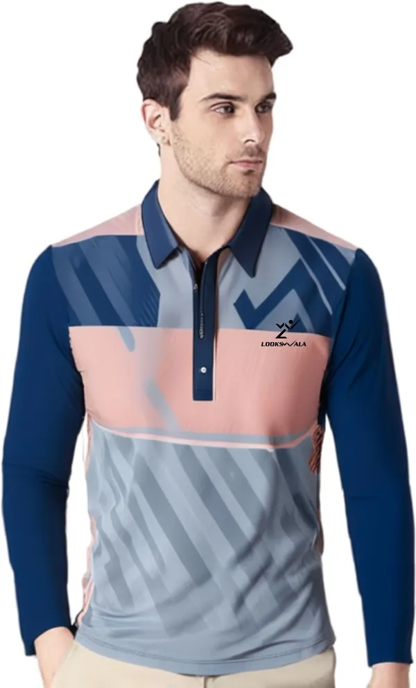 Blue_Polyester_Full_Sleeve_Polo_Neck_Printed_Regular_T-Shirt_For_Men