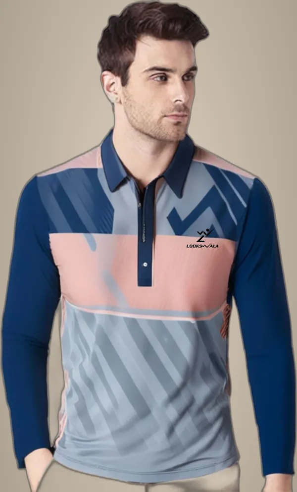 Blue_Polyester_Full_Sleeve_Polo_Neck_Printed_Regular_T-Shirt_For_Men
