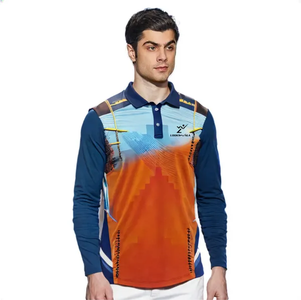 Blue_Polyester_Full_Sleeve_Polo_Neck_Printed_Regular_T-Shirt_For_Men